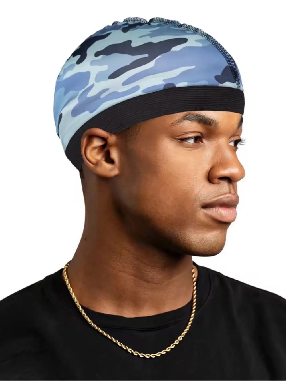 High quality Men's Blue silky Camo Cap - Lightweight Stretch